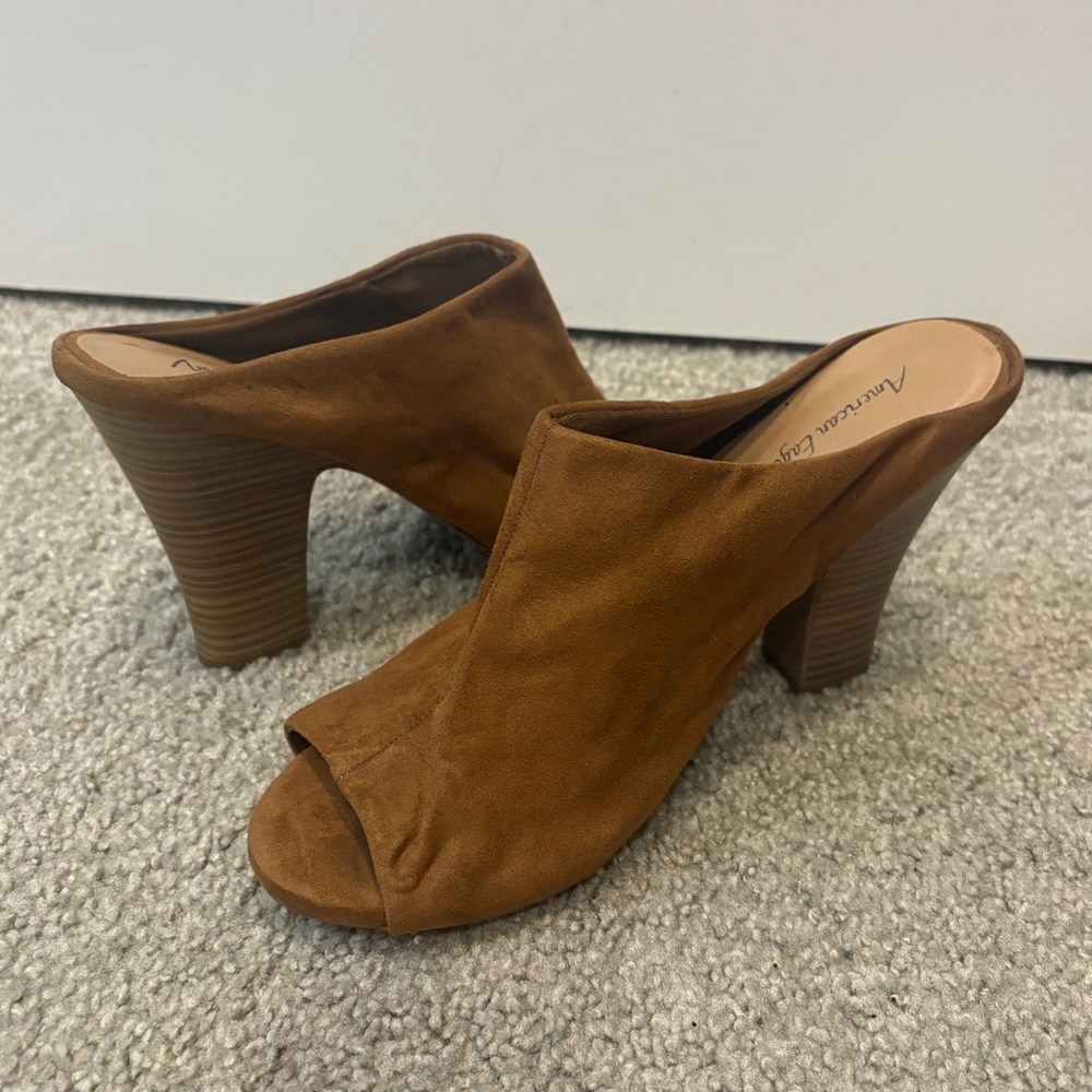 American Eagle Outfitters Women's Brown Peep Toe Heels